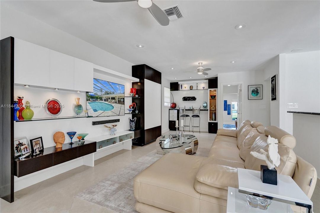 Built in cabinetry with drawers and lots of room for your platters, dishes or any of your storage items