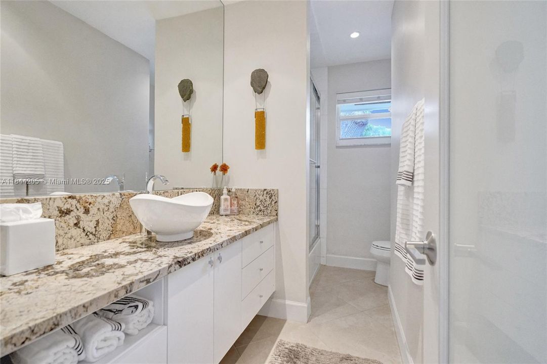 2nd bathroom with beautiful view of the old oak tree