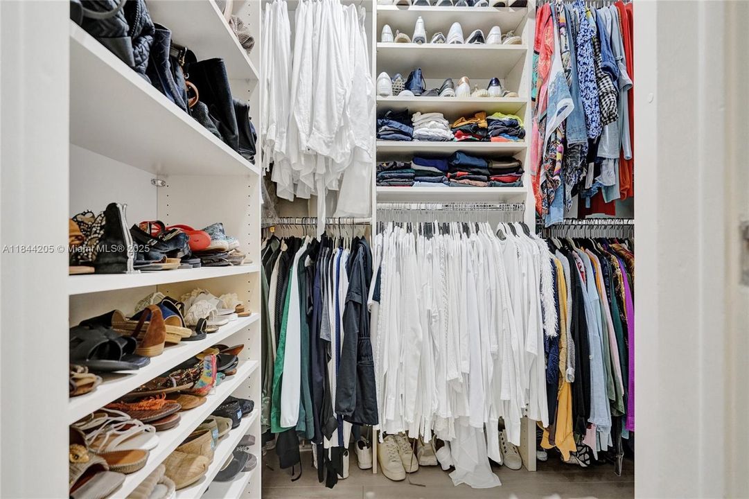 Lots of shelves for shoes, purses, and clothes!