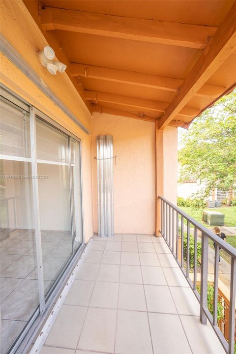 Hurricane panels stored in balcony
