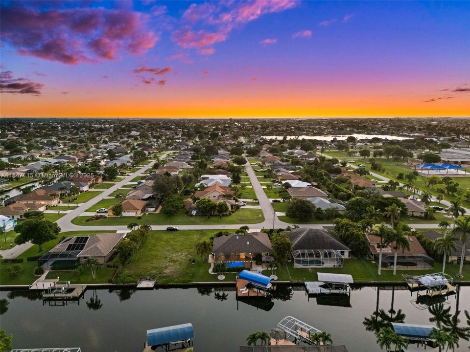 Evening Aerial View from the canal