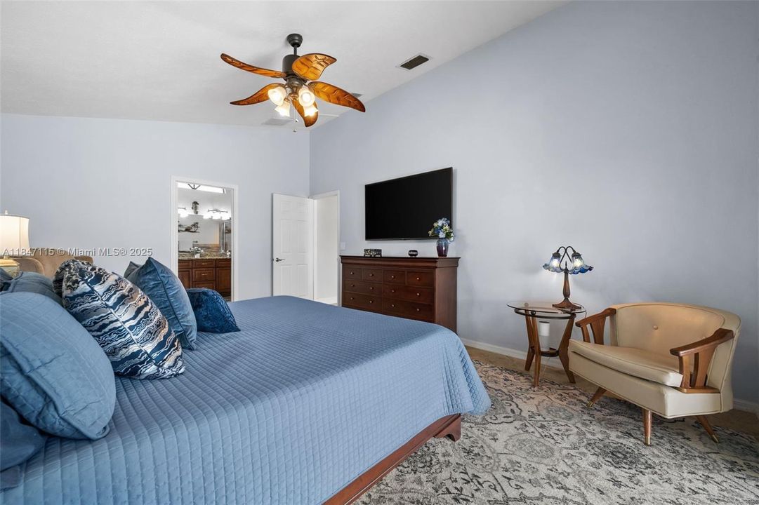 Master bedroom with ensuite bath and walk in closet