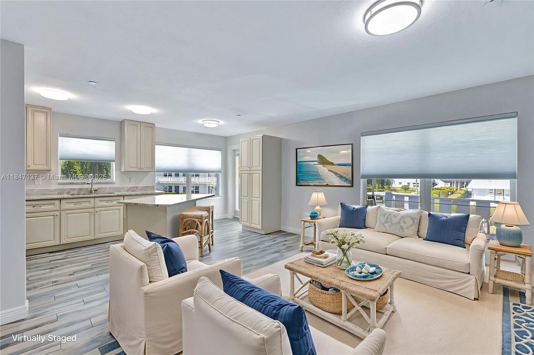 Virtually stagged living room