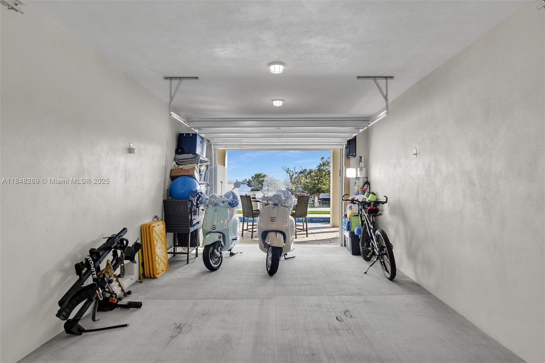 Garage opens to pool area