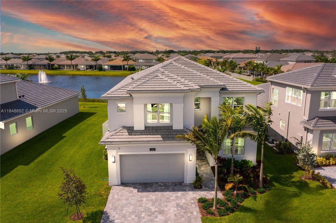 Twilight Front Exterior | Powell Model 6 bedrooms-5 Bathrooms | New Construction |  2 Car Garage | Impact Windows & Doors