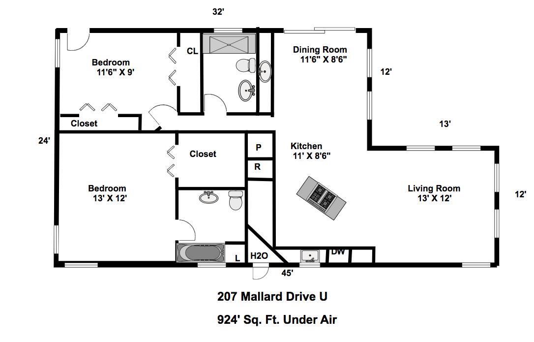 Floor Plan - 207 U Mallard Drive