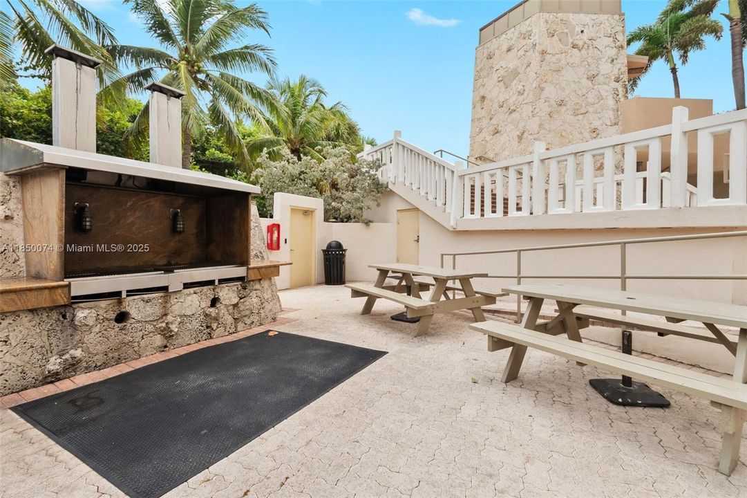 Barbecue Area with Picnic Tables.