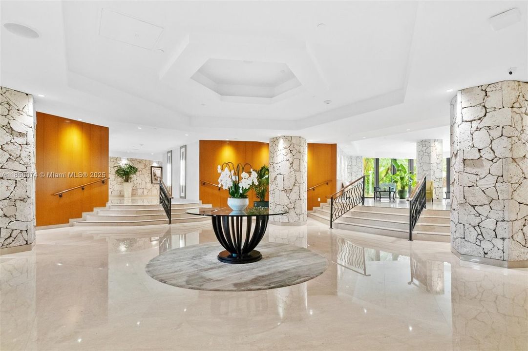 24/7 guarded lobby and luxury entrance.