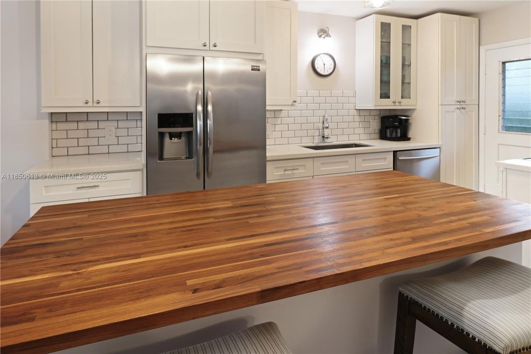 Kitchen with butcher block counters