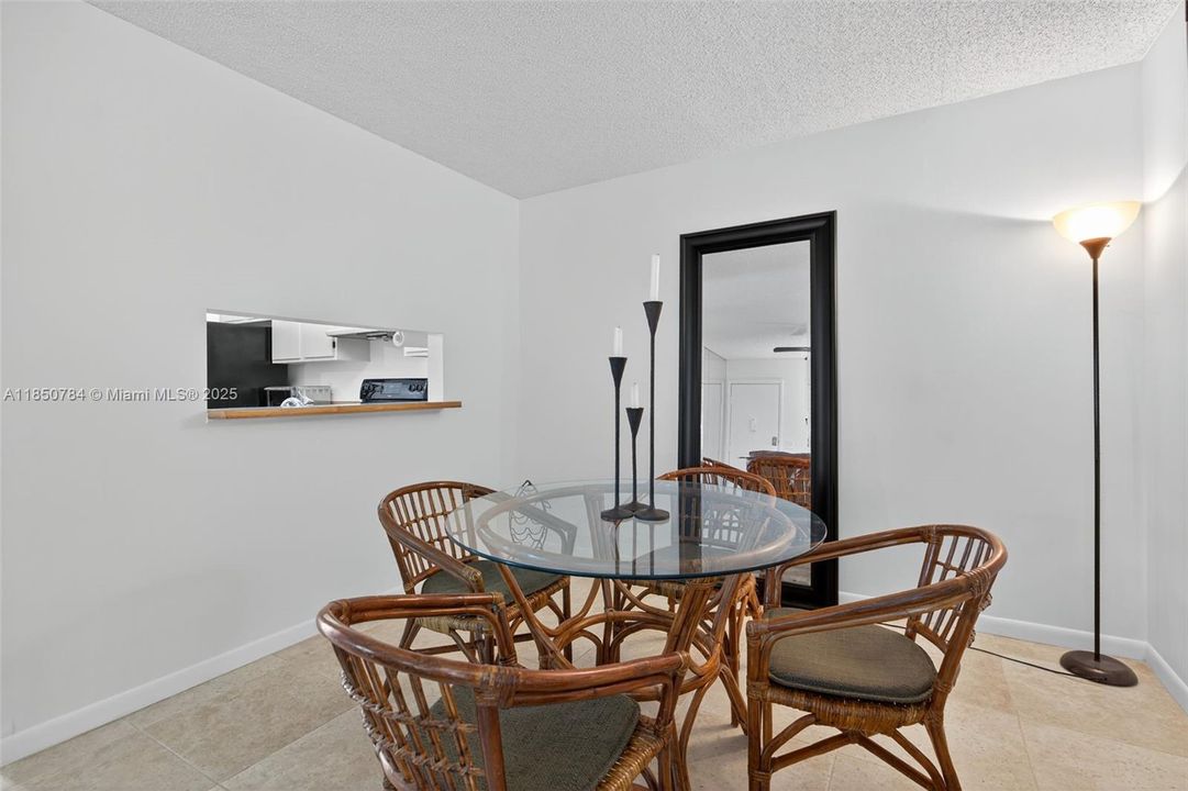 Kitchen pass thru to dining area