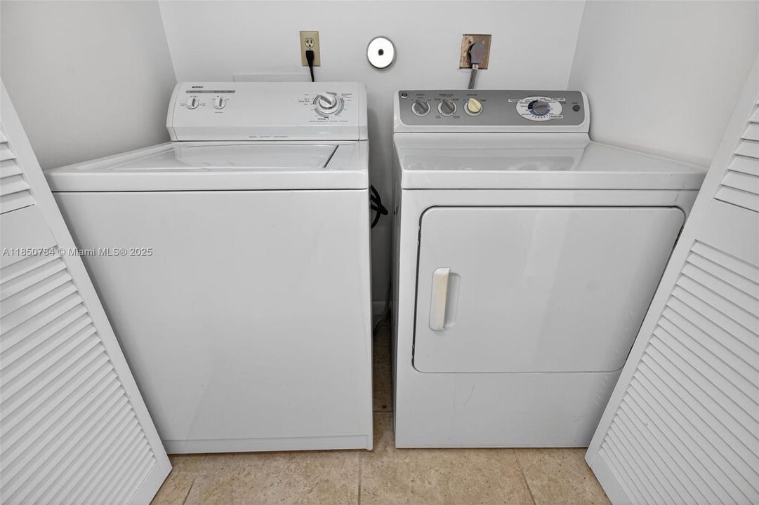 Full size washer and dryer in unit