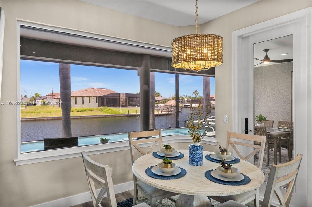 Breakfast area with a view.