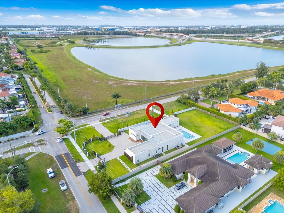 Aerial view of property