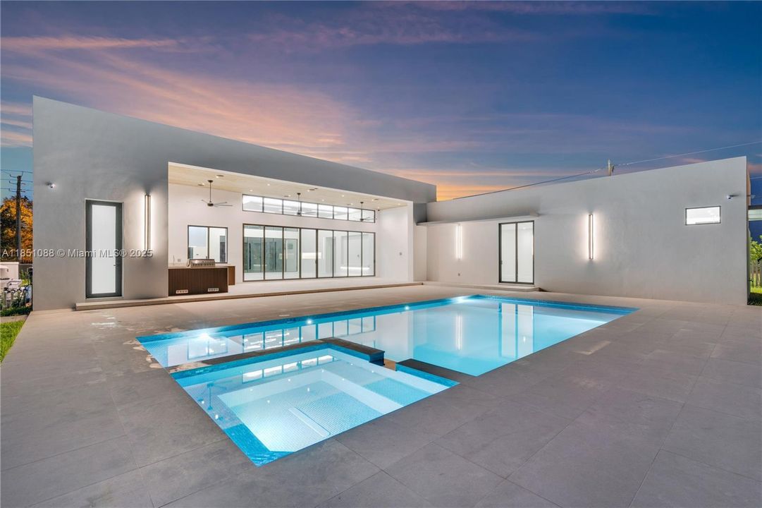 Pool area night view