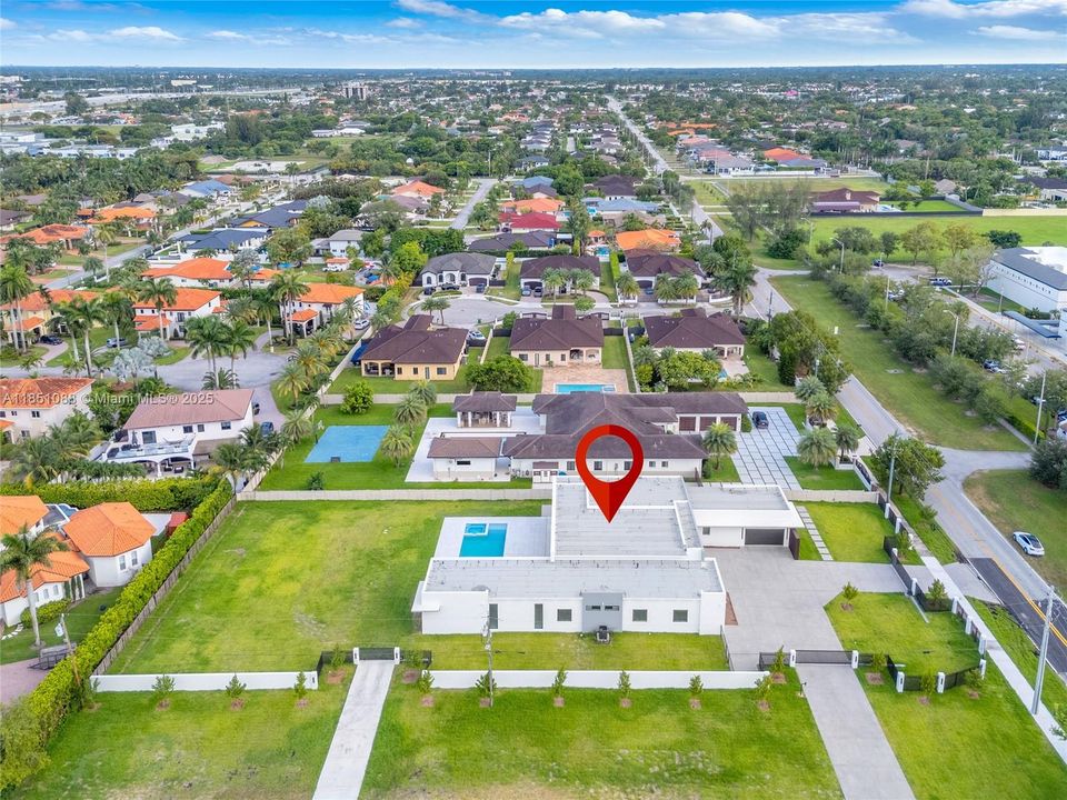 Aerial view of property