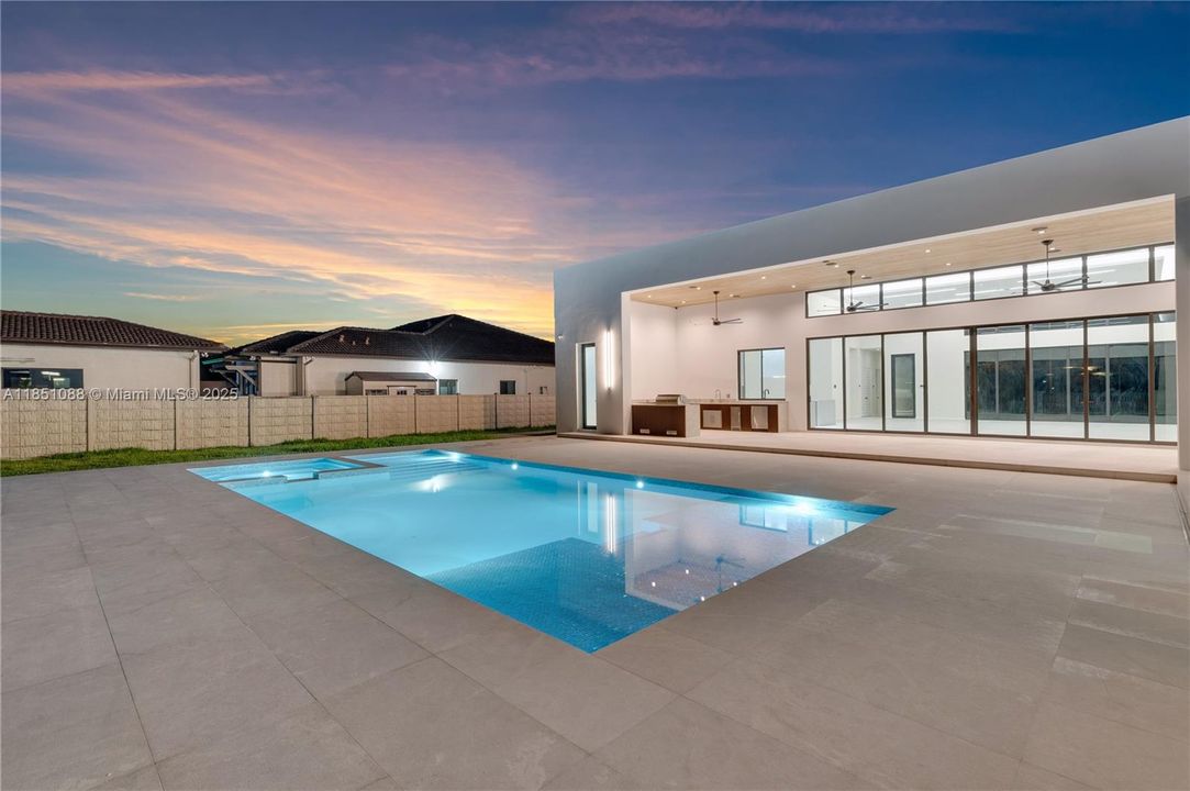 Pool area night view
