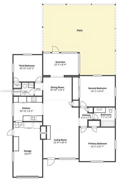 Activo con contrato: $1,350,000 (3 camas, 2 baños, 1303 Pies cuadrados)