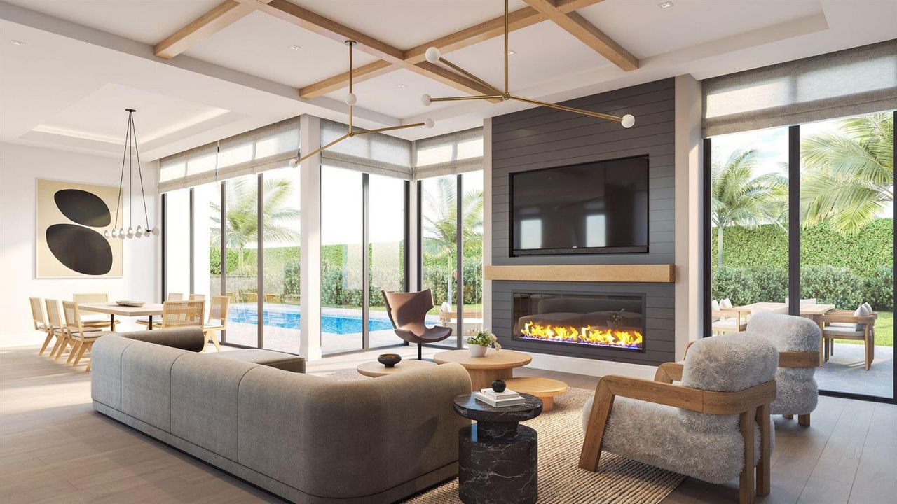 Serenity Farmhouse Living Room Rendering