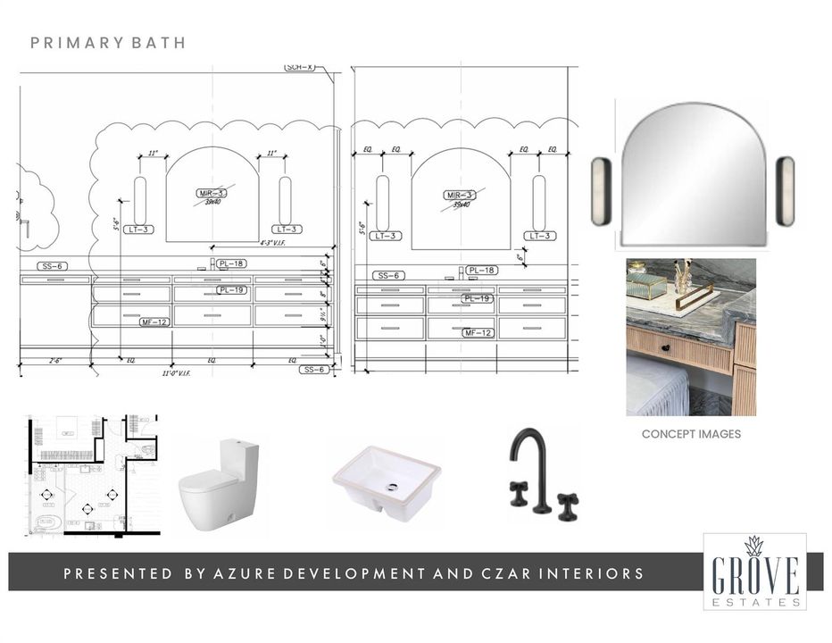 Oasis Farmhouse Primary Bath Finishes