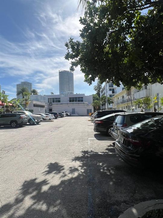 Public parking next door for guests