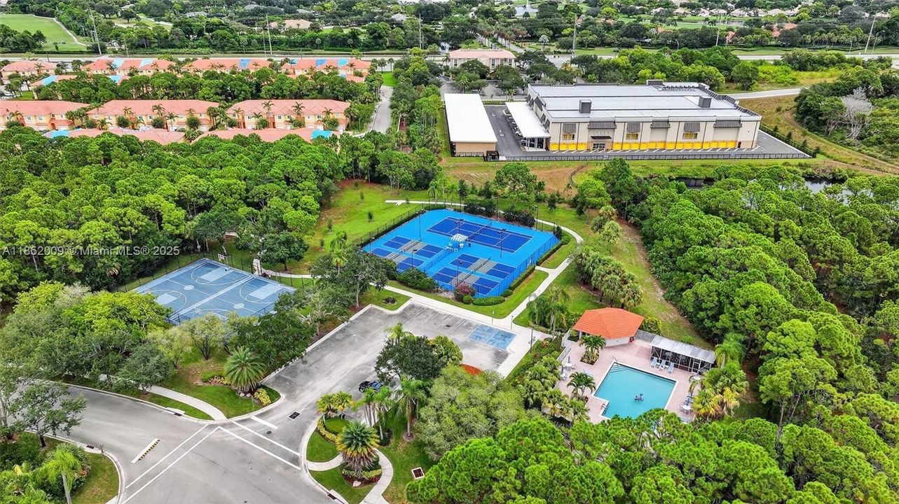 Community pool and tennis, pickleball and basketball courts