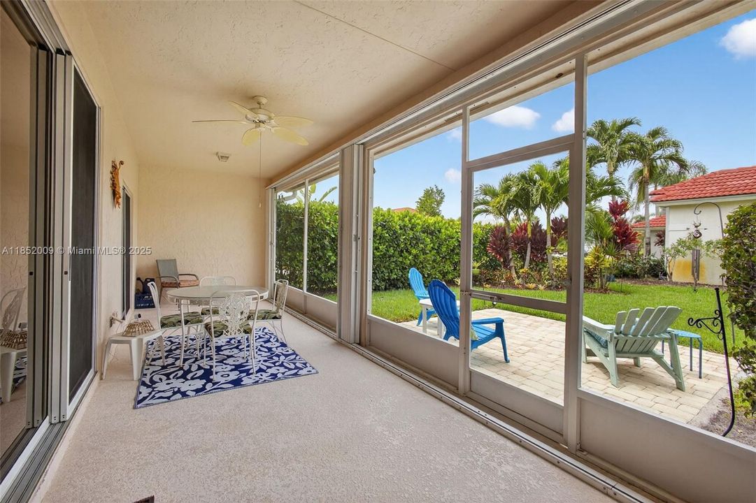 Screened back patio