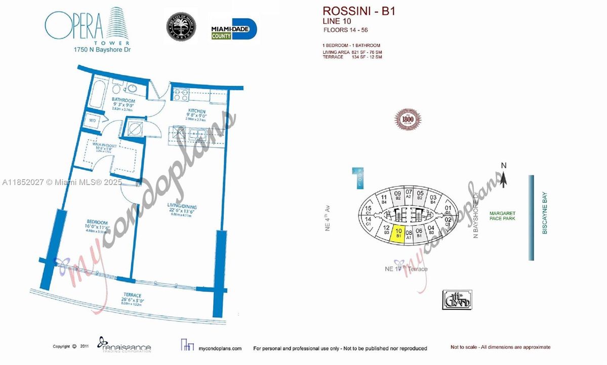 На продажу: $335,000 (1 спален, 1 ванн, 821 Квадратных фут)