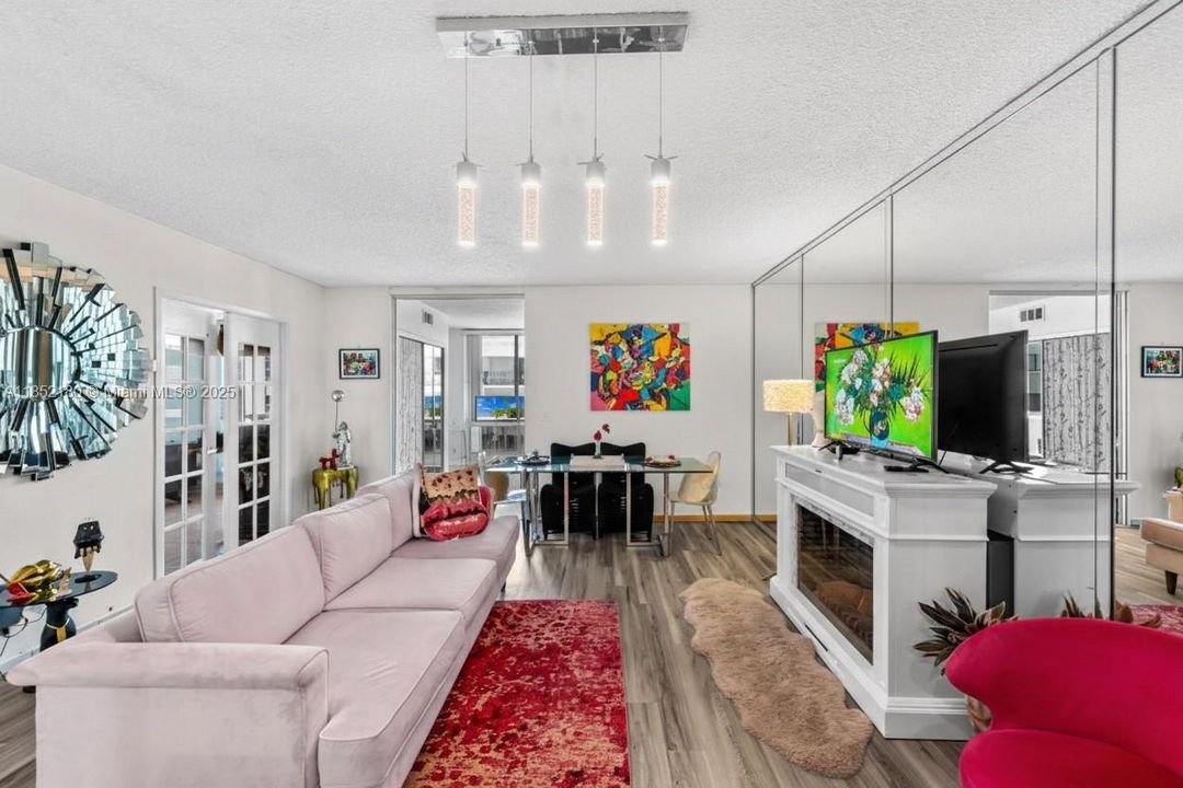 Second bedroom photo virtually enhanced to show wall option.