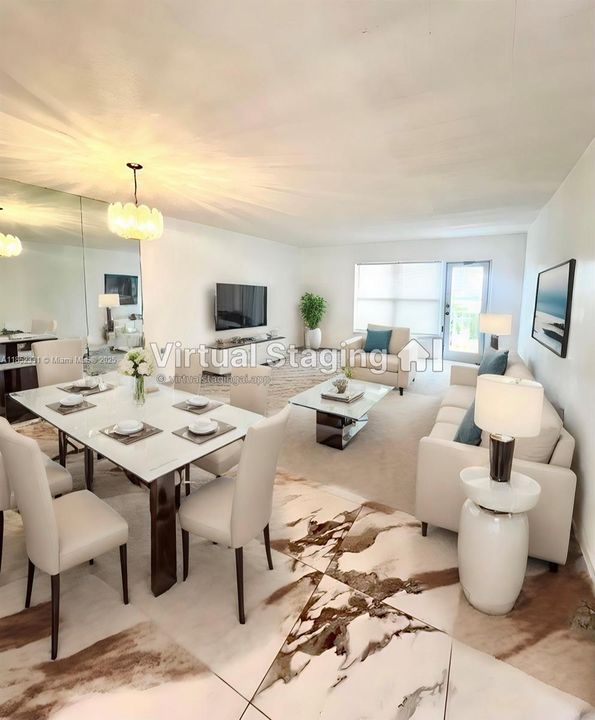 Virtual Staging - Living/dining area