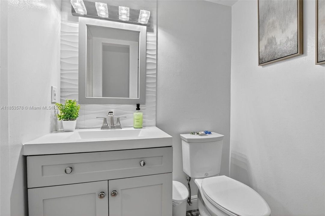 Vanity has an organizer drawer right under the sink