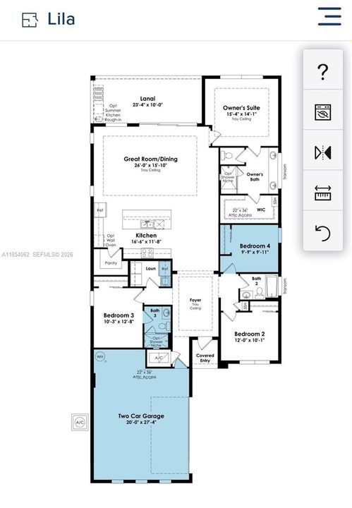 Bath 3 open to hall, not bedroom when choosing bedroom 4 option