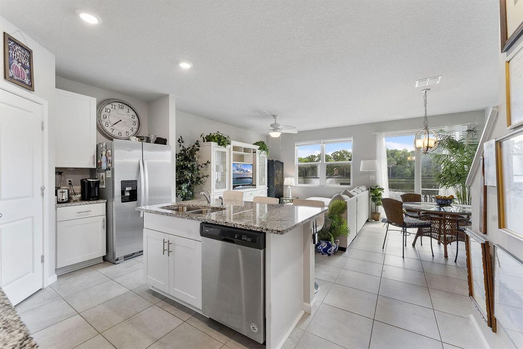 Open Living, Dining and Kitchen