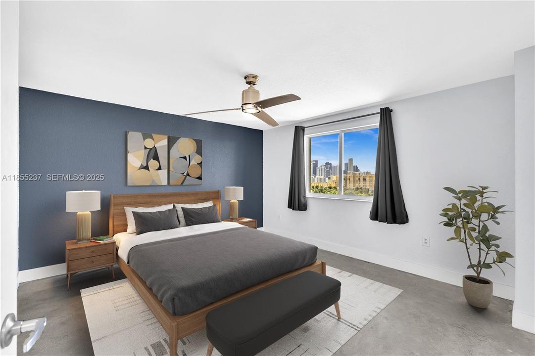 Primary bedroom - virtually staged