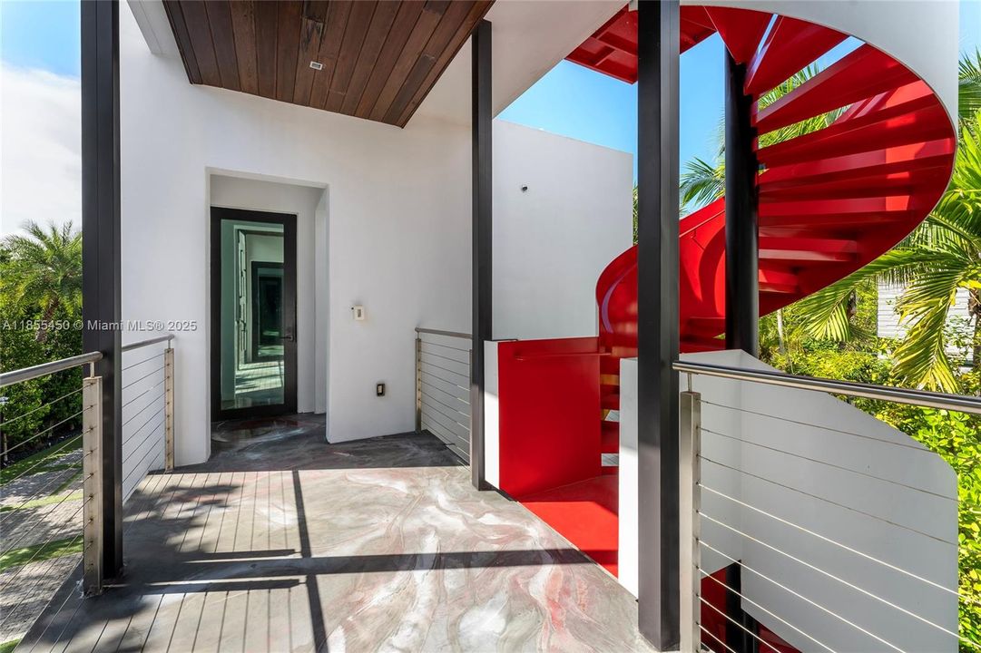 Staircase to rooftop terrace