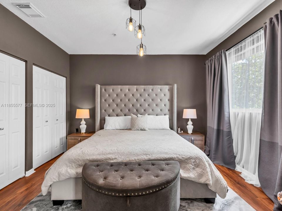 Modern concept in this upgraded main bedroom