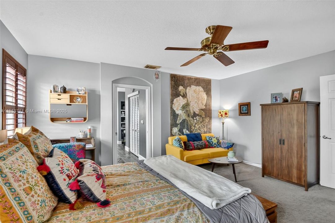 Large primary suite with sitting area