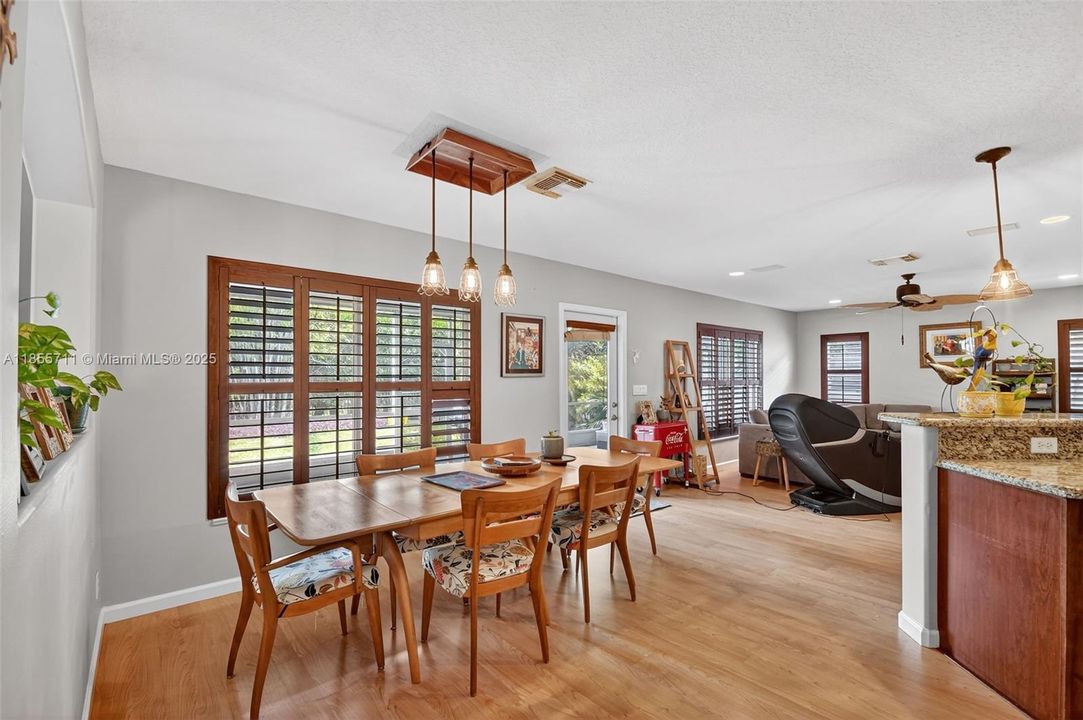 Breakfast area being used as dining room.