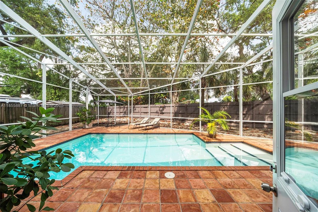 Doorway to the pool in Kitchen