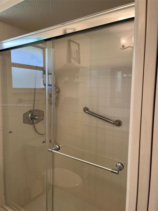 Master bathroom has a shower