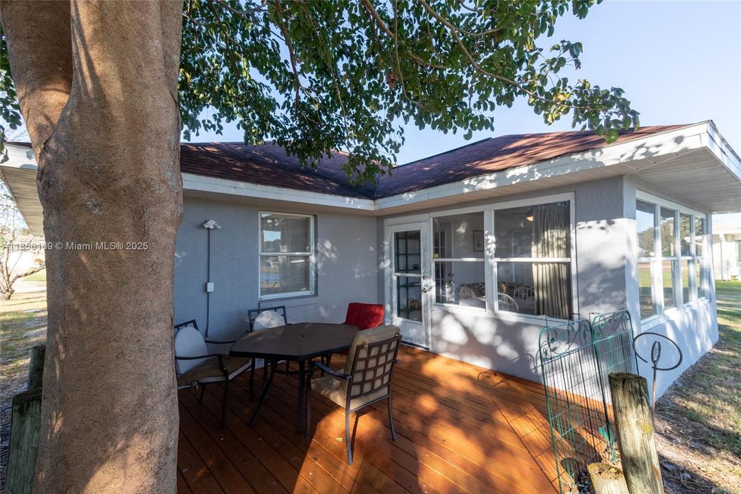 Outdoor deck area overlooking the lakes