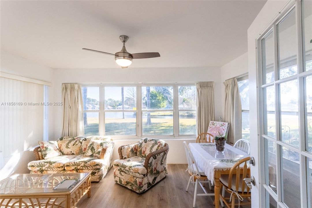 Florida room overlooks both lakes and opens to a private deck