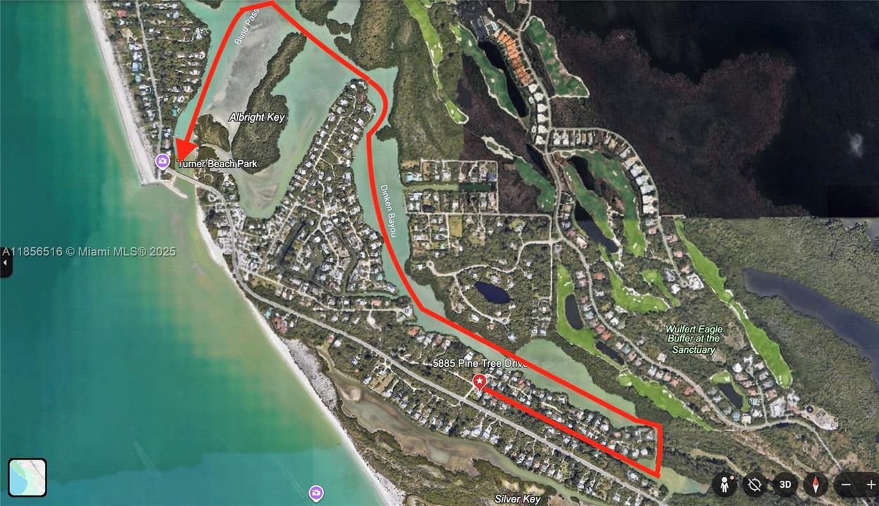 Boating access to the Gulf and Sanibel Beach