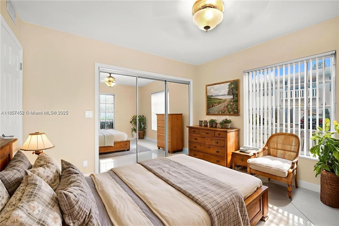 Virtually staged bedroom.