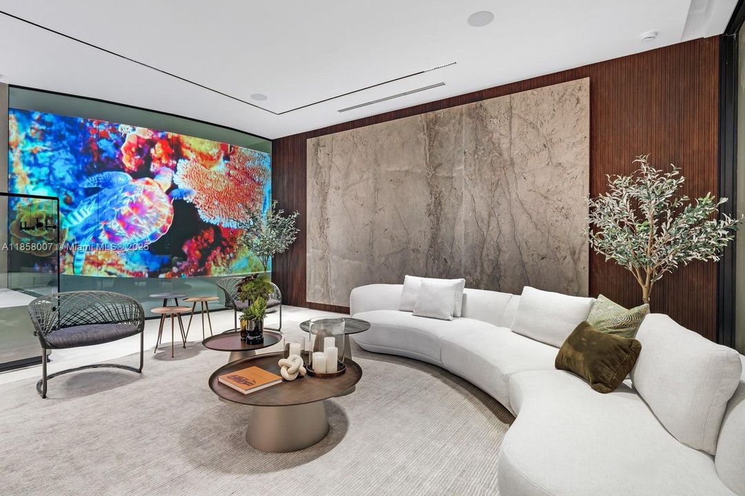 Smart Glass W/TV projector during night