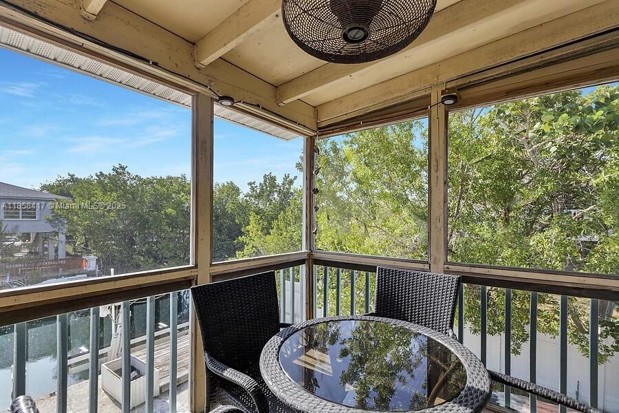 Terrace viewing the canal.
