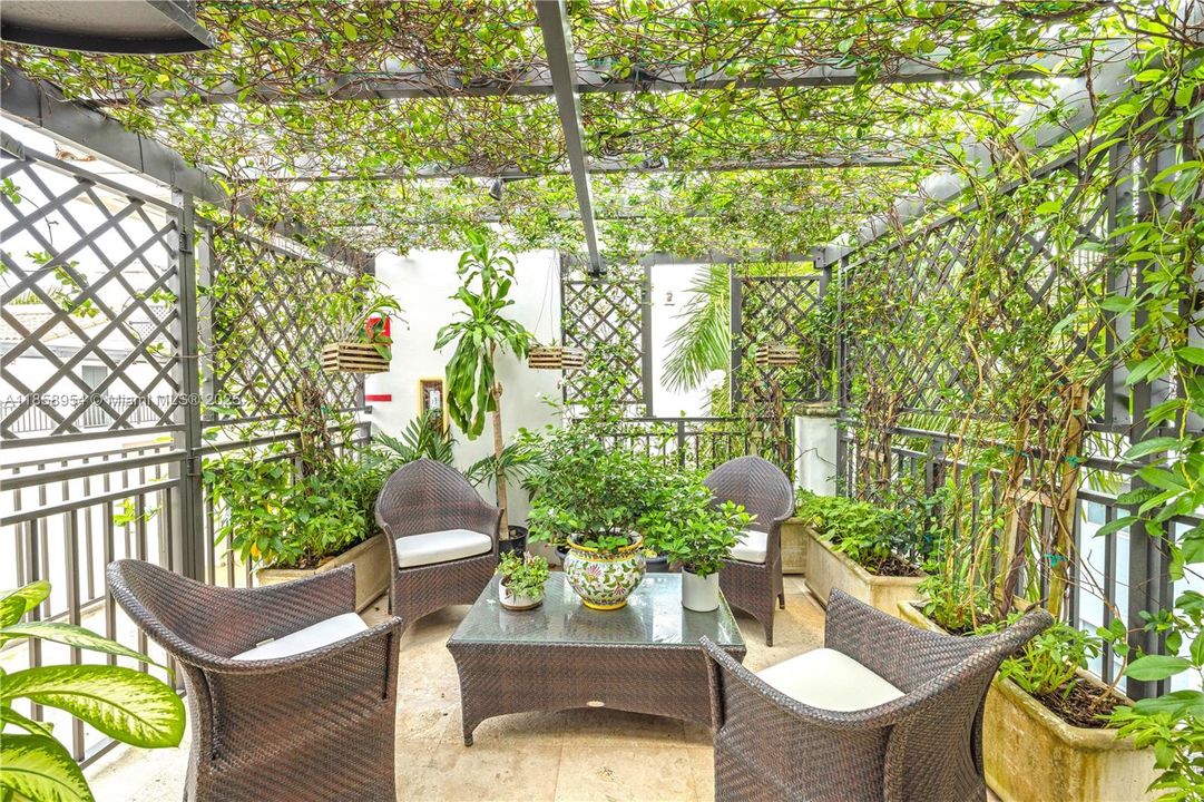 Access this private terrace from the dining room