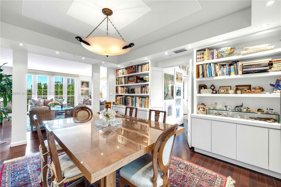 Formal dining room with access to a charming terrace