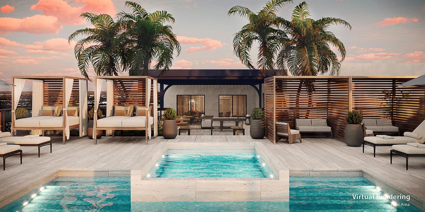 Caretta Rooftop Pool Rendering