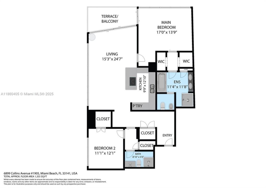 For Sale: $2,225,000 (2 beds, 2 baths, 1290 Square Feet)