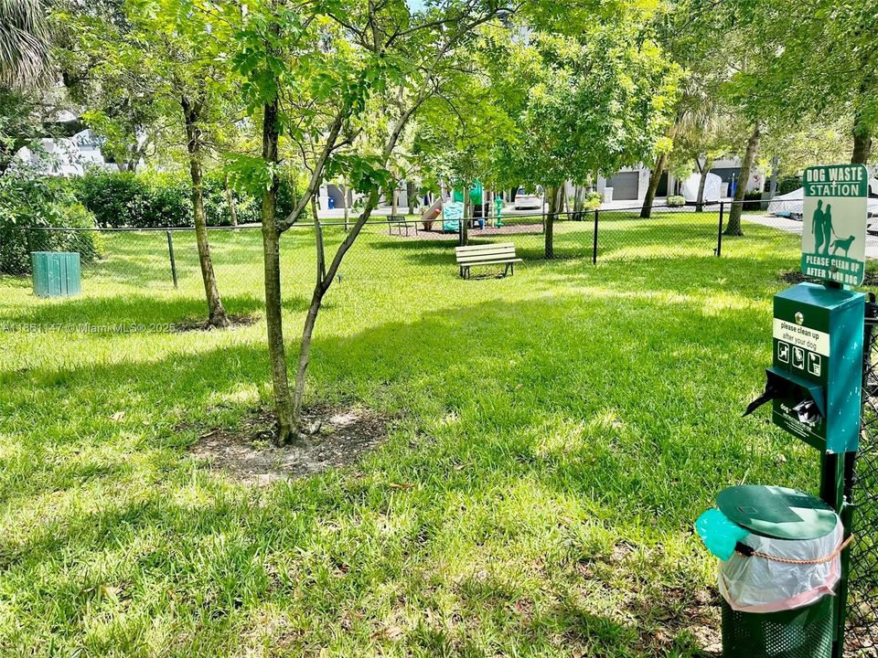 Designated Dog Park fully fenced with pet stations